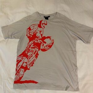 BMW Tan Tee with Red Motorcycle Graphic